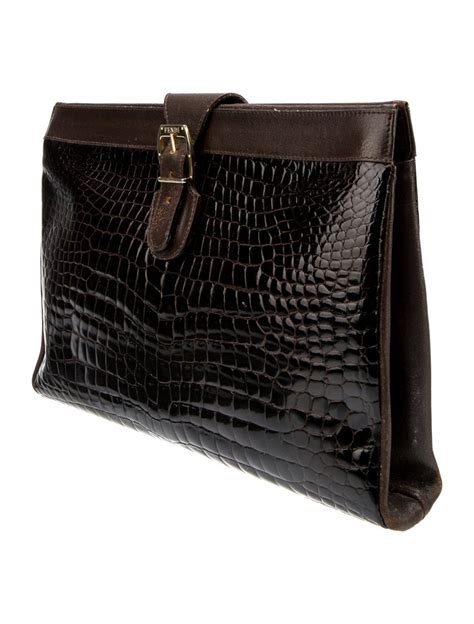 women fendi clutch|fendi crocodile vintage clutch.